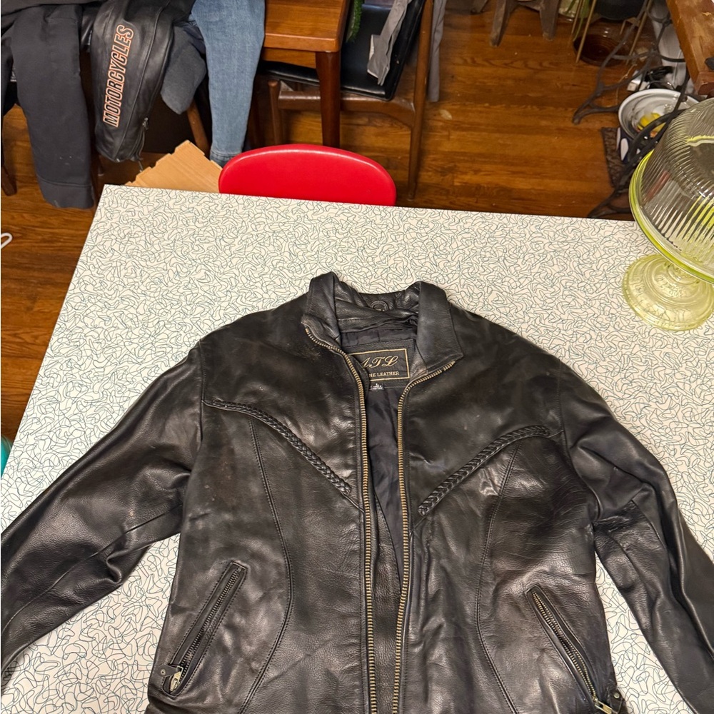 Women’s ATL Distressed Leather Motorcycle jacket